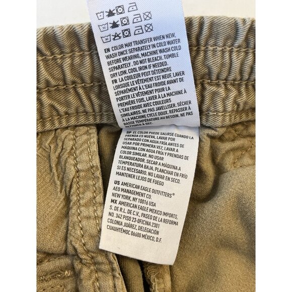 American Eagle Outfitters Mens M Jogger Khaki Tan Cargo Pants Grunge Gorpcore - Picture 15 of 15
